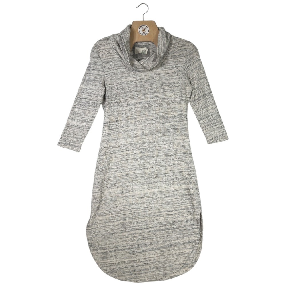 Saturday Sunday Anthropologie Cowl Neck Sweater Dress Gray Medium Knit